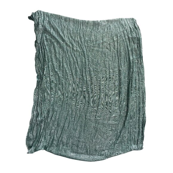 Infinity Scarf Shimmering Turquoise Shawl Wrap Viscose Silver Accent Lightweight - Picture 2 of 7